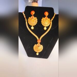 Elegant Gold and Red Jewelry Set. Brand new